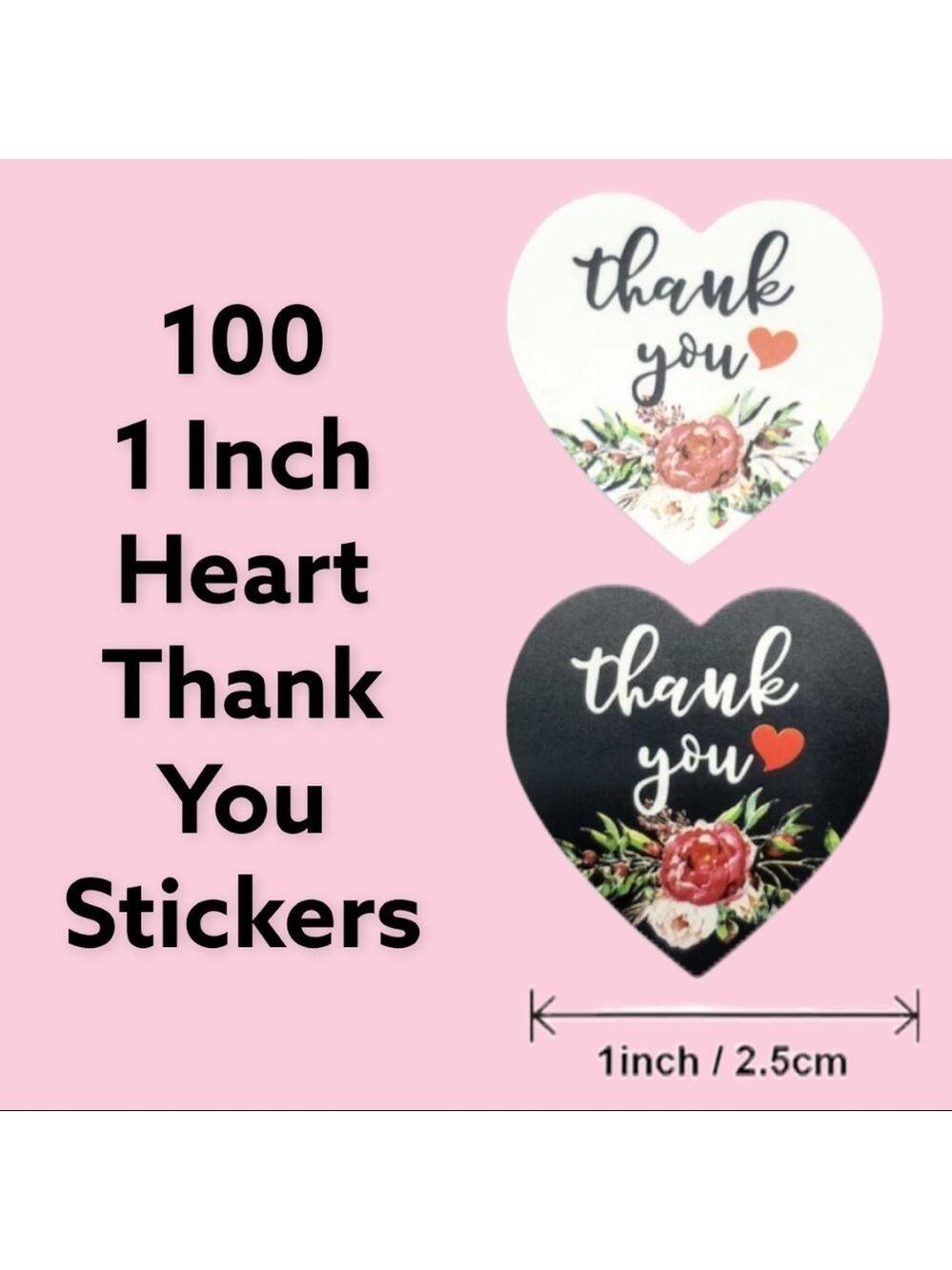 100 Pack Heart Thank You Stickers PRICE IS FIRM